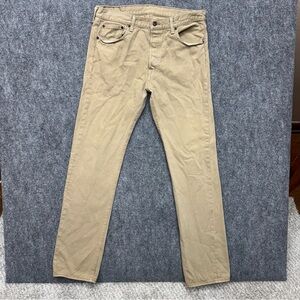 Levi's 501 button fly jeans straight  khaki Men's size 33 33x34